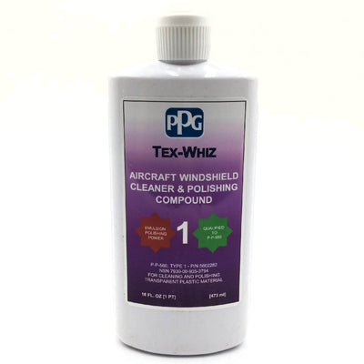 PPG TEX - WHIZ™ Aircraft Windshield Polishing Compound & Cleaners - 10 Bottles / Box